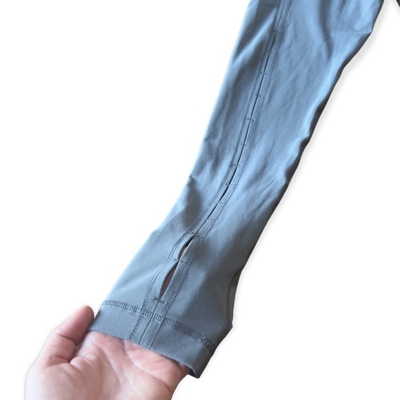 Yogalicious Women’s Grey High Waisted 7/8 Ankle Leggings with Slit Detail, Small - Picture 3 of 6